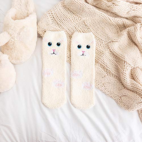 MIDJ Thermosocken Damen Winter,3 Stück/Damen-Winter-Kuschelsocken/Beige Katzenpfoten-Niedliche/Warme, Flauschige Bettsocken Heimsocken Dicke Bequeme Spaßsocken Weihnachtsplüschsocken für Mädchen MIDJ Thermosocken Damen Winter,3 Stück/Damen-Winter-Kuschelsocken/Beige Katzenpfoten-Niedliche/Warme, Flauschige Bettsocken Heimsocken Dicke Bequeme Spaßsocken Weihnachtsplüschsocken für Mädchen von MIDJ