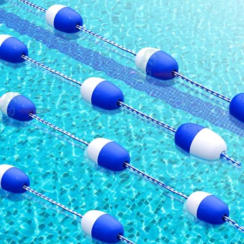 MIDUOLAI A,40M, Sicherheitsseil Schwimmbecken, Schwimmbahnteiler Edelstahlhaken, Geflochtenes Polymerseil Mit Integrierten Schwimmern, Schwimmende Poolbarriere FüR Innen- Und AußEnpools von MIDUOLAI