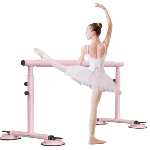 MIDUOLAI Ballettstange, Tragbare Freistehende Ballettstange, Verstellbar, Hochbelastbare Ballettstange Zum Tanzen Und Dehnen, Ballettstange FüR Fitness,Rosa,2.5m von MIDUOLAI