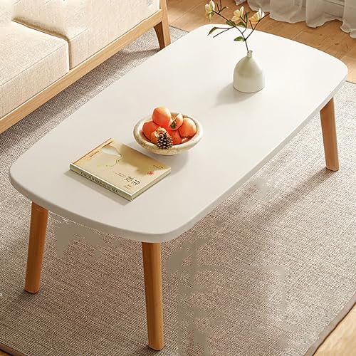 MIDUOLAI Beistelltisch Aus Holz, Kleiner Moderner Couchtisch, 60/80/100 cm, Klappbarer Beistelltisch,Lesetisch FrüHstüCkstisch, Wohnzimmer Teetisch, FüR Kleine RäUme,White Non Foldable,120cm von MIDUOLAI