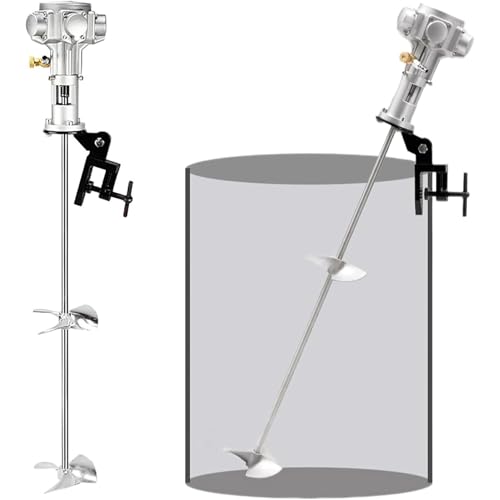 MIDUOLAI Elektrischer Betonmischer, Luftröhrer, Pneumatischer Edelstahl-Halterung Mischer, 50/60 Gallonen Pneumatischer Farb- Und Schlammmischer,Aluminium,60gallons von MIDUOLAI