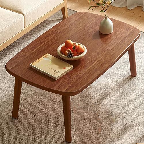 MIDUOLAI Freizeittisch Aus Holz, Klappbarer Beistelltisch, Couchtisch, Multifunktionaler Computertisch, FüR Kleine RäUme, Wohnzimmer, Balkon, Einfach Zu Verstauen,Brown Foldable,100cm von MIDUOLAI