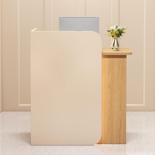 MIDUOLAI Moderner, Minimalistischer Empfangstresen, Stilvoller Kassentresen, Mit AbschließBaren Schubladen, FüR BüRo, Teeladen, BekleidungsgeschäFt, Einzelhandel,A,100 * 45 * 100cm von MIDUOLAI