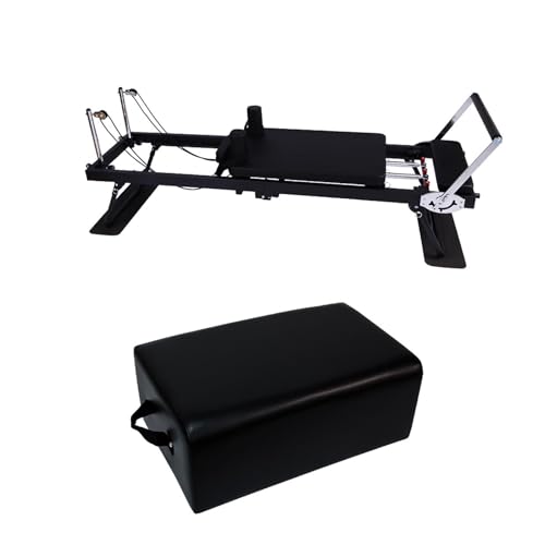 MIDUOLAI Pilates Reformer, Faltbare Reformer Pilates Maschine, Mit Doppeltem Widerstand, Pilates-AusrüStung, FüR Heimtraining Mit Sprungbrett,Schwarz,dual Purpose von MIDUOLAI