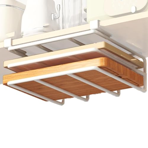 MIDUOLAI Schneidebrett Halter Unter Dem Schrank, Schneidebrett-Organizer Aus Metall, Schneidebrett Halter Unter Dem Regal, Robuster Schneidebretthalter, Schneidebrett-Organizer,Weiß MIDUOLAI Schneidebrett Halter Unter Dem Schrank, Schneidebrett-Organizer Aus Metall, Schneidebrett Halter Unter Dem Regal, Robuster Schneidebretthalter, Schneidebrett-Organizer,Weiß von MIDUOLAI