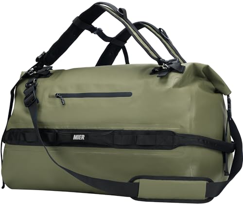 MIER Große wasserdichte Reisetasche Rolltop Dry Rucksack Seesack für Kajakfahren, Rafting, Bootfahren, Schwimmen, Camping, Reisen, Fitnessstudio, Strand, 60 l, Armeegrün MIER Große wasserdichte Reisetasche Rolltop Dry Rucksack Seesack für Kajakfahren, Rafting, Bootfahren, Schwimmen, Camping, Reisen, Fitnessstudio, Strand, 60 l, Armeegrün von MIER