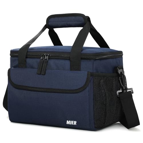MIER Kühltasche für Herren Lunchtasche Weiche Lunchbox mit Schulterriemen für Erwachsene Arbeit Auto Strand Picknick Reisen, Blau-15L MIER Kühltasche für Herren Lunchtasche Weiche Lunchbox mit Schulterriemen für Erwachsene Arbeit Auto Strand Picknick Reisen, Blau-15L von MIER