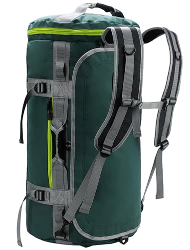 MIER Reisetasche große Sporttasche wasserdicht Sportrucksack mit Schuhfach umwandelbar in Rucksack, Grün, 60L MIER Reisetasche große Sporttasche wasserdicht Sportrucksack mit Schuhfach umwandelbar in Rucksack, Grün, 60L von MIER