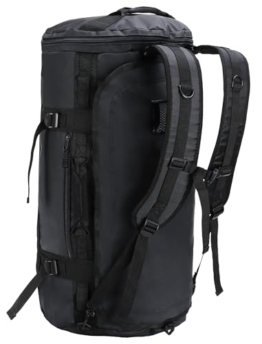 MIER Reisetasche große Sporttasche wasserdicht Sportrucksack mit Schuhfach umwandelbar in Rucksack, Schwarz, 60L MIER Reisetasche große Sporttasche wasserdicht Sportrucksack mit Schuhfach umwandelbar in Rucksack, Schwarz, 60L von MIER