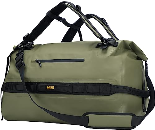 MIER Wasserfeste Reisetasche Duffle Bag mit Rucksackfunktion Rolltop Sporttasche für Seesack, Schwimmentaschen, Fitnesstasche,Segeltasche oder Motorradtasche, Grün-80L MIER Wasserfeste Reisetasche Duffle Bag mit Rucksackfunktion Rolltop Sporttasche für Seesack, Schwimmentaschen, Fitnesstasche,Segeltasche oder Motorradtasche, Grün-80L von MIER