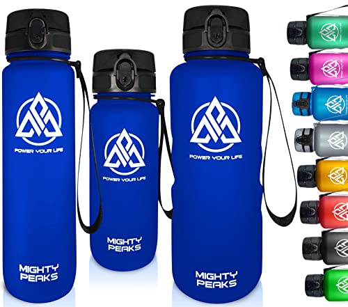 MIGHTY PEAKS Trinkflasche 1.5l 1,5 l auslaufsicher groß Fitness-Flasche Gym-Flasche Workout Water Bottle-Jug -BPA frei-Wasserflasche 1,5l 1.5 Liter Fitness, Outdoor, Wandern Blau von MIGHTY PEAKS