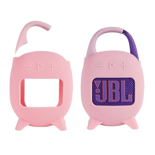 MIGOTODA Silikon-Schutzhülle für JBL Clip 5 tragbaren Mini-Bluetooth-Lautsprecher – Modell JLCLP5-N2 (Rosa) von MIGOTODA