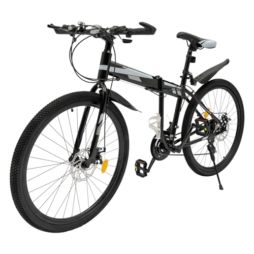 MIIWWOWO Mountainbike Klapprad 26 Zoll Mountainbike 21 Gang Klapprad Klappräder für Erwachsene Doppelscheibenbremsen Klappbares Mountainbike von MIIWWOWO