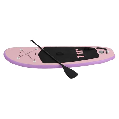 MIIWWOWO Stand Up Paddling Board Paddle Board mit Verstellbarem Paddel Aufblasbare Stand Up Paddling Board Stand Up Paddling Board Set Breites Stabiles Design 150 kg Tragkraft (Rosa, 240 * 76 * 10cm) von MIIWWOWO