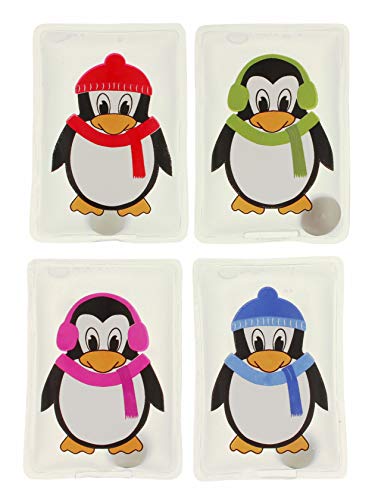 Handwärmer Taschenwärmer Sets wiederverwendbar, Wärmepad für kalte Tage und für unterwegs, Wärmeknickkissen mit tollen Motiven (4er-Set Sweet Pinguins) von MIK funshopping