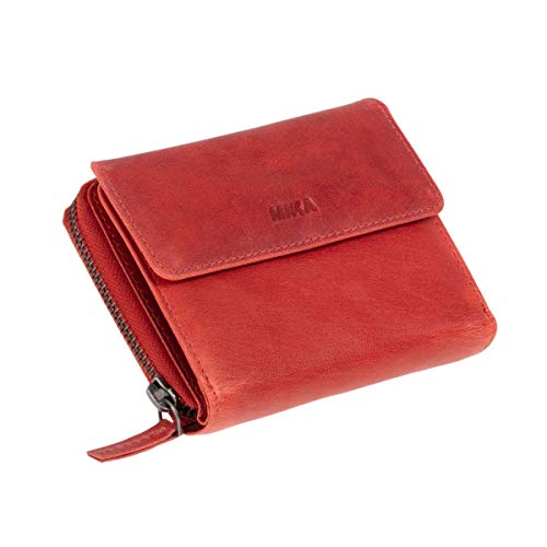 MIKA 42171 - Damengeldbörse aus Echt Leder, Portemonnaie im Hochformat, Geldbeutel mit 9 Kartenfächer, 5 Einsteckfächer, Scheinfach und 2 Münzfächer, Brieftasche in rot, ca. 13 x 10 x 2,5 cm MIKA 42171 - Damengeldbörse aus Echt Leder, Portemonnaie im Hochformat, Geldbeutel mit 9 Kartenfächer, 5 Einsteckfächer, Scheinfach und 2 Münzfächer, Brieftasche in rot, ca. 13 x 10 x 2,5 cm von MIKA