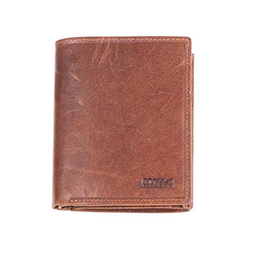 MIKA 42221 - Geldbörse aus Echt Leder, Portemonnaie im Hochformat, Geldbeutel mit RFID Schutz, 8 Kartenfächer, 4 Einschubfächer, 2 Scheinfächer und Münzfach, Brieftasche braun, ca. 12 x 10 x 2,5 cm MIKA 42221 - Geldbörse aus Echt Leder, Portemonnaie im Hochformat, Geldbeutel mit RFID Schutz, 8 Kartenfächer, 4 Einschubfächer, 2 Scheinfächer und Münzfach, Brieftasche braun, ca. 12 x 10 x 2,5 cm von MIKA