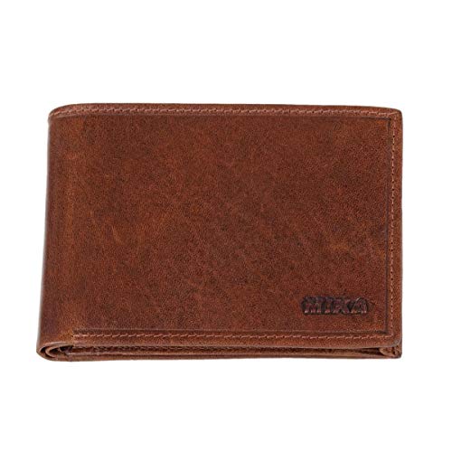 MIKA 42222 - Geldbörse aus Echt Leder, Portemonnaie im Querformat, Geldbeutel mit RFID Schutz, 6 Kartenfächer, 4 Einschubfächer, 2 Scheinfächer und Münzfach, Brieftasche braun, ca. 12 x 9,5 x 2,5 cm MIKA 42222 - Geldbörse aus Echt Leder, Portemonnaie im Querformat, Geldbeutel mit RFID Schutz, 6 Kartenfächer, 4 Einschubfächer, 2 Scheinfächer und Münzfach, Brieftasche braun, ca. 12 x 9,5 x 2,5 cm von MIKA