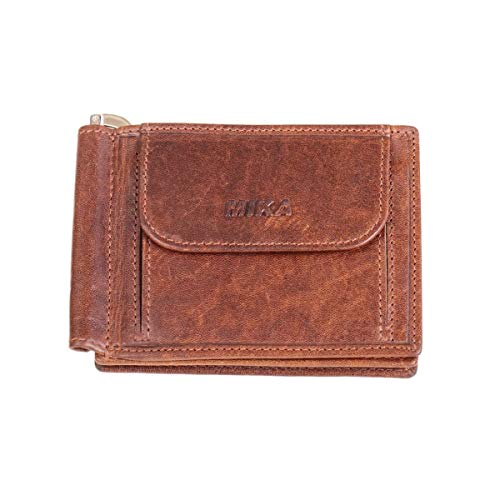 MIKA 42228 - Geldbörse aus Echt Leder, Portemonnaie im Querformat, Geldbeutel mit Geldklammer, RFID Schutz, 4 Kartenfächer, 3 Einschubfächer und Münzfach, Brieftasche in braun, ca. 11 x 8 x 2,5 cm MIKA 42228 - Geldbörse aus Echt Leder, Portemonnaie im Querformat, Geldbeutel mit Geldklammer, RFID Schutz, 4 Kartenfächer, 3 Einschubfächer und Münzfach, Brieftasche in braun, ca. 11 x 8 x 2,5 cm von MIKA