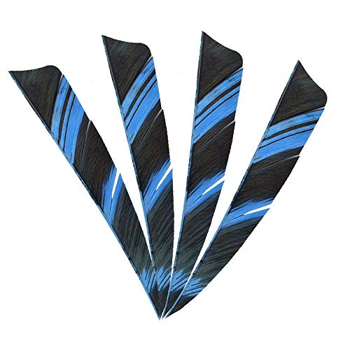 MILAEM 50 stücke Bogenschießen Pfeil Federn 4 Zoll Pfeilfedern Pfeil Fletches Natürliche Befiederung Für DIY Jagdpfeile Rechten Flügeln (Blau) von AMEYXGS