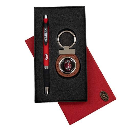 MILAN Set mit Kugelschreiber und Schlüsselanhänger Logo mit offizieller Box A.C MILAN Set mit Kugelschreiber und Schlüsselanhänger Logo mit offizieller Box A.C von MILAN