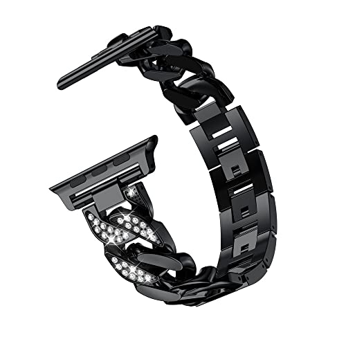 Metall Uhrenarmbänder Kompatibel mit Apple Watch 6 Armband 40mm, Bling Glitzer Diamant Damen Edelstahl Ersatzband Verstellbare Bracelet Kompatibel mit iWatch 41mm 40mm 38mm Serie 9/8/7/6/5/4/3/2/1/SE Metall Uhrenarmbänder Kompatibel mit Apple Watch 6 Armband 40mm, Bling Glitzer Diamant Damen Edelstahl Ersatzband Verstellbare Bracelet Kompatibel mit iWatch 41mm 40mm 38mm Serie 9/8/7/6/5/4/3/2/1/SE von MILESTEM