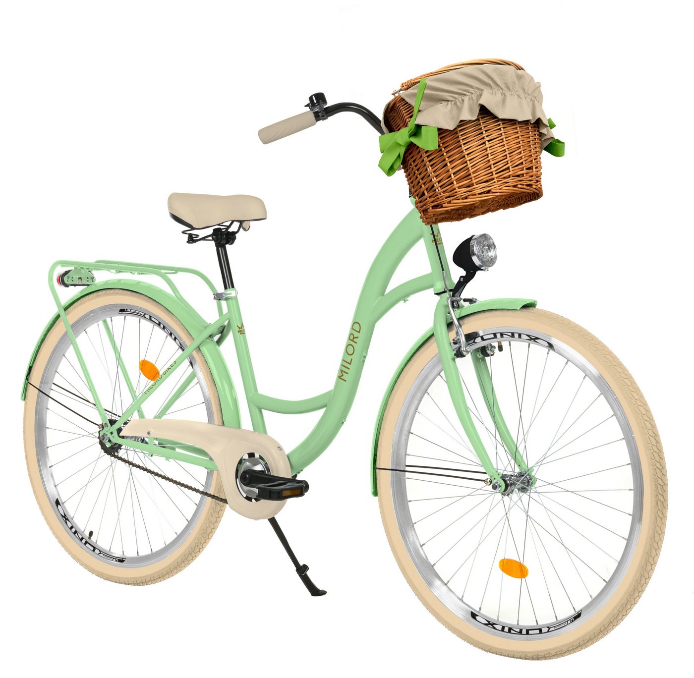 MILORD BIKES Cityrad Milord City Damenfahrrad Weidenkorb 28/26 Zoll, Mintze-Creme, 1-Gang, 1 Gang MILORD BIKES Cityrad Milord City Damenfahrrad Weidenkorb 28/26 Zoll, Mintze-Creme, 1-Gang, 1 Gang von MILORD BIKES