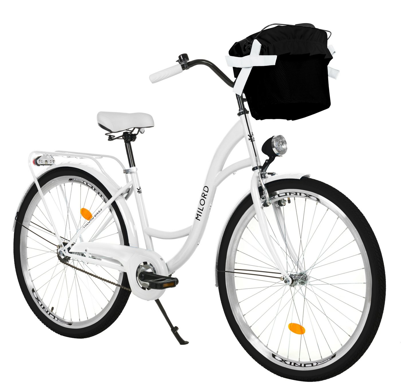 MILORD BIKES Cityrad Milord City Fahrrad Korb Damenfahrrad, 28/26 Zoll, Weiß, 1-Gang, 1 Gang MILORD BIKES Cityrad Milord City Fahrrad Korb Damenfahrrad, 28/26 Zoll, Weiß, 1-Gang, 1 Gang von MILORD BIKES