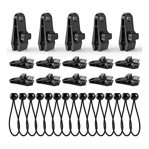 MILUZD 1 Set Planen-Clips mit Bungee-Bällen, Planen-Clips, Klemme, Robuster Verriegelungsgriff für Plane, Poolabdeckung, Wohnmobil-Markisenabdeckung. von MILUZD