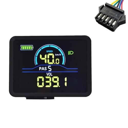 MILUZD P5C LCD-Anzeige für Elektrofahrräder, 24 V-60 V, Intelligentes E-Bike-Display, IP67, UART, LCD-Anzeige, SM 5PIN von MILUZD