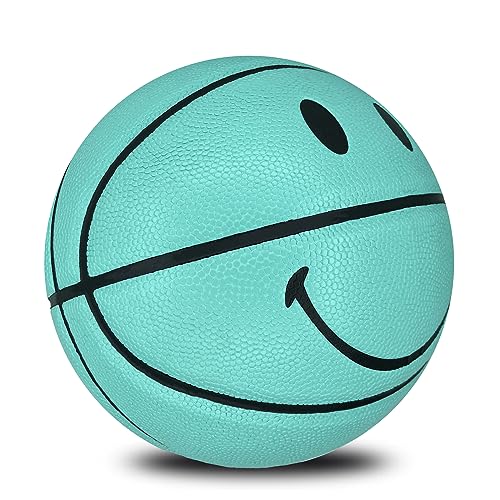 MINDCOLLISION 5/6/7 Lächeln Basketball, PU weiches Leder Basketball, gutes Dribbling und Schießen, Geburtstag, geeignet für drinnen und draußen Spielen,Tiffany Green,No. 5 von MINDCOLLISION