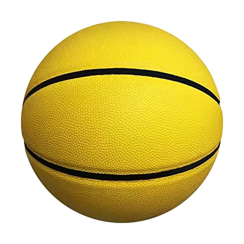 MINDCOLLISION Basketball Nr. 5, Nr. 6, Nr. 7, PU-Weichleder, verschleißfest, Kindergeburtstagsgeschenk. Geeignet für den Innen- und Außenbereich.,Gelb,size7 von MINDCOLLISION