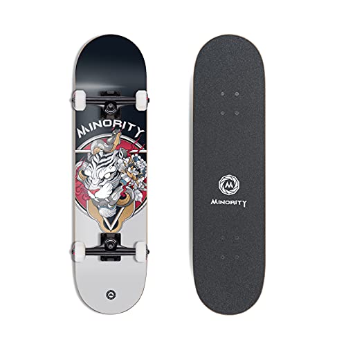 MINORITY 81,3 cm Maple Skateboard | Trick Skateboard für Anfänger, Fortgeschrittene und Profis (Tiger) von MINORITY