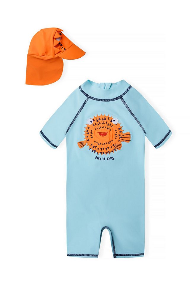 MINOTI Schwimmanzug Set mit Overall mit UV-Schutz und Mütze (9m-8y) von MINOTI