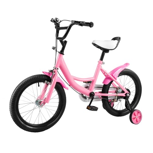 MINRS 16 Zoll Kinderfahrrad Mädchen Kinderfahrrad mit Stützräder Handbremse Klingel Schutzblech Fahrrad Kinder für ab 3-6 Jahre Höhe Einstellen Kinder Fahrrad Jungen Mädchen Kinderfahrrad; Rosa MINRS 16 Zoll Kinderfahrrad Mädchen Kinderfahrrad mit Stützräder Handbremse Klingel Schutzblech Fahrrad Kinder für ab 3-6 Jahre Höhe Einstellen Kinder Fahrrad Jungen Mädchen Kinderfahrrad; Rosa von MINRS