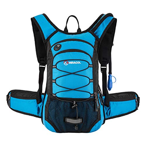 MIRACOL Unisex – Erwachsene Hiking Hydration Backpack with Bladder Trinkrucksack, Blau, 15L von MIRACOL