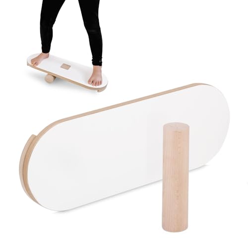 MISIOO Balance Board für Kinder – Montessori Holzspielzeug – Trainingsbrett für Gleichgewicht und Koordination – MDF – 60x22 cm – Weiß – Abgerundete Kanten MISIOO Balance Board für Kinder – Montessori Holzspielzeug – Trainingsbrett für Gleichgewicht und Koordination – MDF – 60x22 cm – Weiß – Abgerundete Kanten von MISIOO
