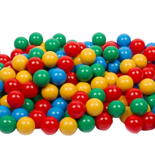 MISIOO Bälle für Bällebad 100 stück - Mehrfarbig Bällebad Bälle - Bälle Ø 6 cm - Plastikbälle hergestellt aus 100% LDPE - Spielzeug Baby - Rot/Grün/Blau/Gelb von MISIOO