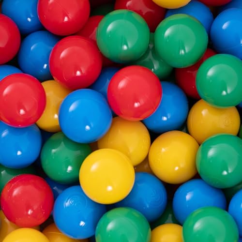 MISIOO Bälle für Bällebad 300 Stück - Mehrfarbig Bällebad Bälle - Ø 6 cm - Plastikbälle aus 100% LDPE - Rot/Grün/Blau/Gelb - Ideal für sicheres Spielen und Bunte Akzente im Kinderzimmer MISIOO Bälle für Bällebad 300 Stück - Mehrfarbig Bällebad Bälle - Ø 6 cm - Plastikbälle aus 100% LDPE - Rot/Grün/Blau/Gelb - Ideal für sicheres Spielen und Bunte Akzente im Kinderzimmer von MISIOO