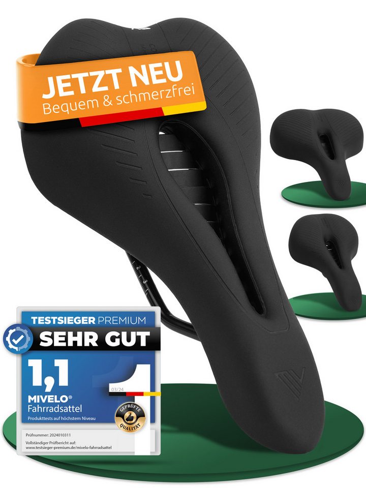 MIVELO Fahrradsattel Comfort PRO Fahrradsattel mit Memory Foam MIVELO Fahrradsattel Comfort PRO Fahrradsattel mit Memory Foam von MIVELO