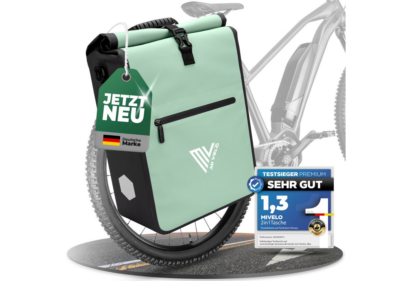 MIVELO Fahrradtasche 2in1 Gepäckträgertasche für Fahrrad wasserdicht, 25 Liter Volumen MIVELO Fahrradtasche 2in1 Gepäckträgertasche für Fahrrad wasserdicht, 25 Liter Volumen von MIVELO