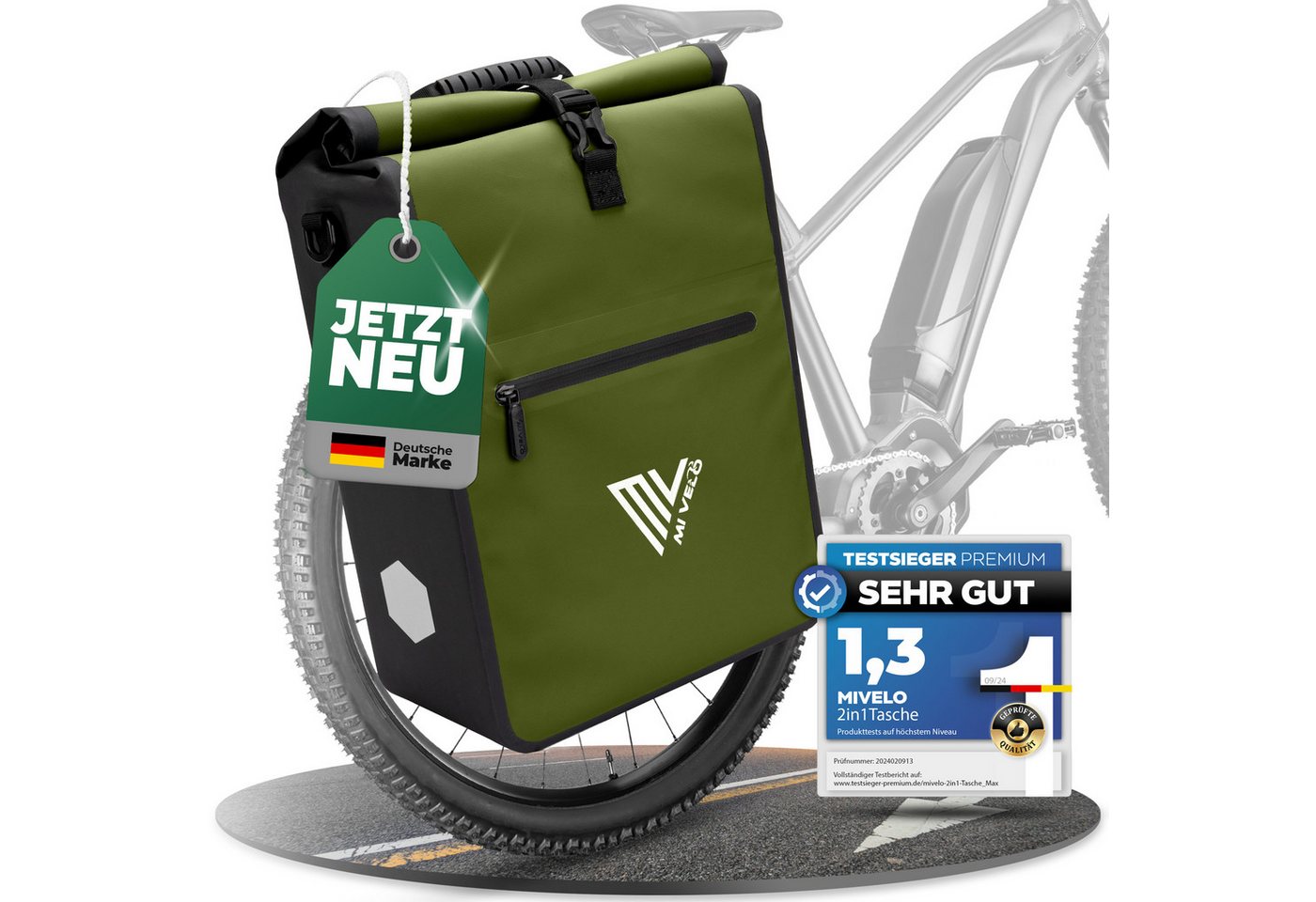 MIVELO Fahrradtasche 2in1 Gepäckträgertasche für Fahrrad wasserdicht, 25 Liter Volumen MIVELO Fahrradtasche 2in1 Gepäckträgertasche für Fahrrad wasserdicht, 25 Liter Volumen von MIVELO