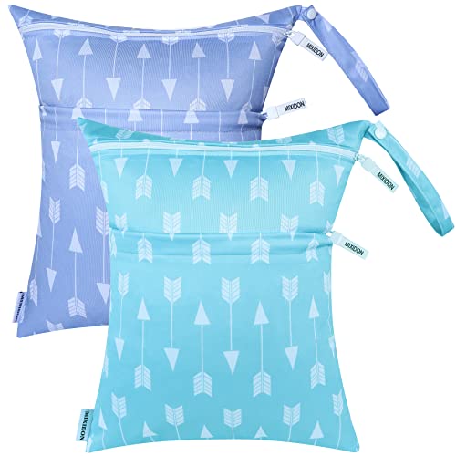 MIXIDON Baby Windeltaschen Nasstaschen Wetbag Schwimmsachen Nasse und Trocken Wickeltasche Wasserdicht Waschbar Organiser für Reisen Gym Strand Pool, Pattern 11 von MIXIDON