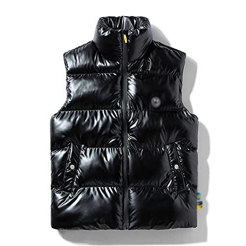 Lässige Winterweste Für Herren Damen, Glänzende, Ärmellose Weste, Baumwolljacke, Daunenweste, Mäntel, Unisex, Verdicken, Outdoor-Bodywarmer-Weste, Schwarz, XXL Lässige Winterweste Für Herren Damen, Glänzende, Ärmellose Weste, Baumwolljacke, Daunenweste, Mäntel, Unisex, Verdicken, Outdoor-Bodywarmer-Weste, Schwarz, XXL von MIYAA