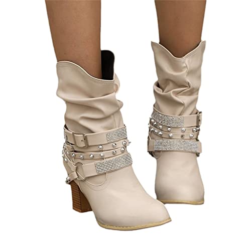 MIYYO Damen Stiefeletten Mit Strasssteine Große Größe Kurze Stiefel Mit Gürtelschnalle Herbst Winter Ankle Boots Mit Blockabsatz Frauen PU-Leder Knöchel Schuhe Slip-on Schneestiefel MIYYO Damen Stiefeletten Mit Strasssteine Große Größe Kurze Stiefel Mit Gürtelschnalle Herbst Winter Ankle Boots Mit Blockabsatz Frauen PU-Leder Knöchel Schuhe Slip-on Schneestiefel von MIYYO