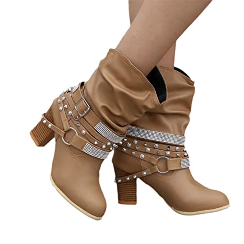 MIYYO Damen Stiefeletten Mit Strasssteine Große Größe Kurze Stiefel Mit Gürtelschnalle Herbst Winter Ankle Boots Mit Blockabsatz Frauen PU-Leder Knöchel Schuhe Slip-on Schneestiefel MIYYO Damen Stiefeletten Mit Strasssteine Große Größe Kurze Stiefel Mit Gürtelschnalle Herbst Winter Ankle Boots Mit Blockabsatz Frauen PU-Leder Knöchel Schuhe Slip-on Schneestiefel von MIYYO