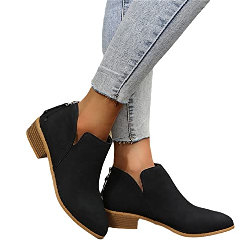 MIYYO Elegant Stiefeletten Damen Chelsea Ankle Boots Mit Blockabsatz Biker Booties Mit Reißverschluss Frauen Herbst Winter Knöchel Schuhe Freizeit Kurz Stiefel Für Party (Color : Black, Size : 39 EU) MIYYO Elegant Stiefeletten Damen Chelsea Ankle Boots Mit Blockabsatz Biker Booties Mit Reißverschluss Frauen Herbst Winter Knöchel Schuhe Freizeit Kurz Stiefel Für Party (Color : Black, Size : 39 EU) von MIYYO