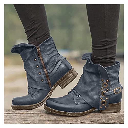 MIYYO Herbst Winter Biker Booties Damen Vintage PU-Leder Stiefeletten Combat Ankle Boots Mit Reißverschluss Fashion Kurz Stiefel Mit Stollen Outdoor Warm Schneestiefel rutschfest Gummistiefel MIYYO Herbst Winter Biker Booties Damen Vintage PU-Leder Stiefeletten Combat Ankle Boots Mit Reißverschluss Fashion Kurz Stiefel Mit Stollen Outdoor Warm Schneestiefel rutschfest Gummistiefel von MIYYO