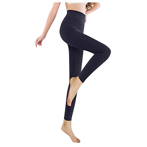 MJIQING Frauen Fleece gefütterte Strumpfhosen Fake Translucent Hohe Taille Elastische Thermal Leggings Winter Sheer Warme Strumpfhosen Fußlose Strumpfhosen Für Frauen Mädchen von MJIQING