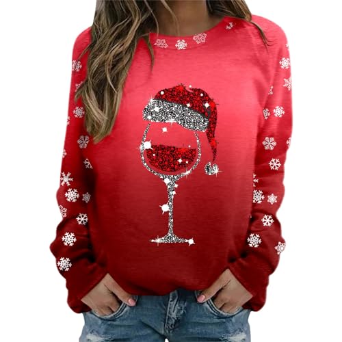 MJIQING Sale Angebote Pullover Damen Weihnachten weisser Pullover Damen Damen Pullover Damen Langarmshirt elegant weisser Pullover Damen Damen Pullover Oversize Bluse weiß von MJIQING